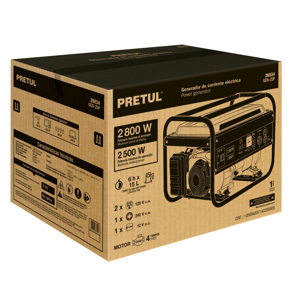 Caja de empaque de repuesto GEN-25P, PRETUL CJ-GEN-25P