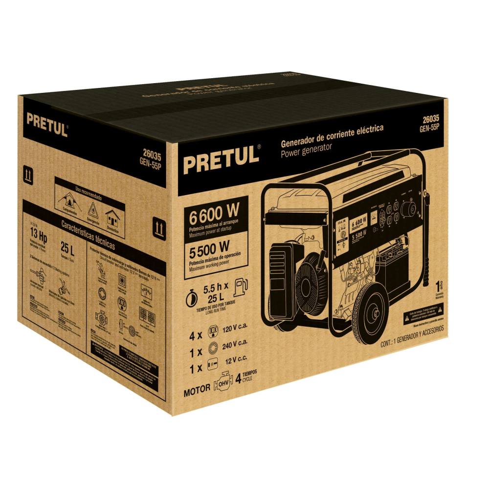 Caja de empaque de repuesto GEN-55P, PRETUL CJ-GEN-55P