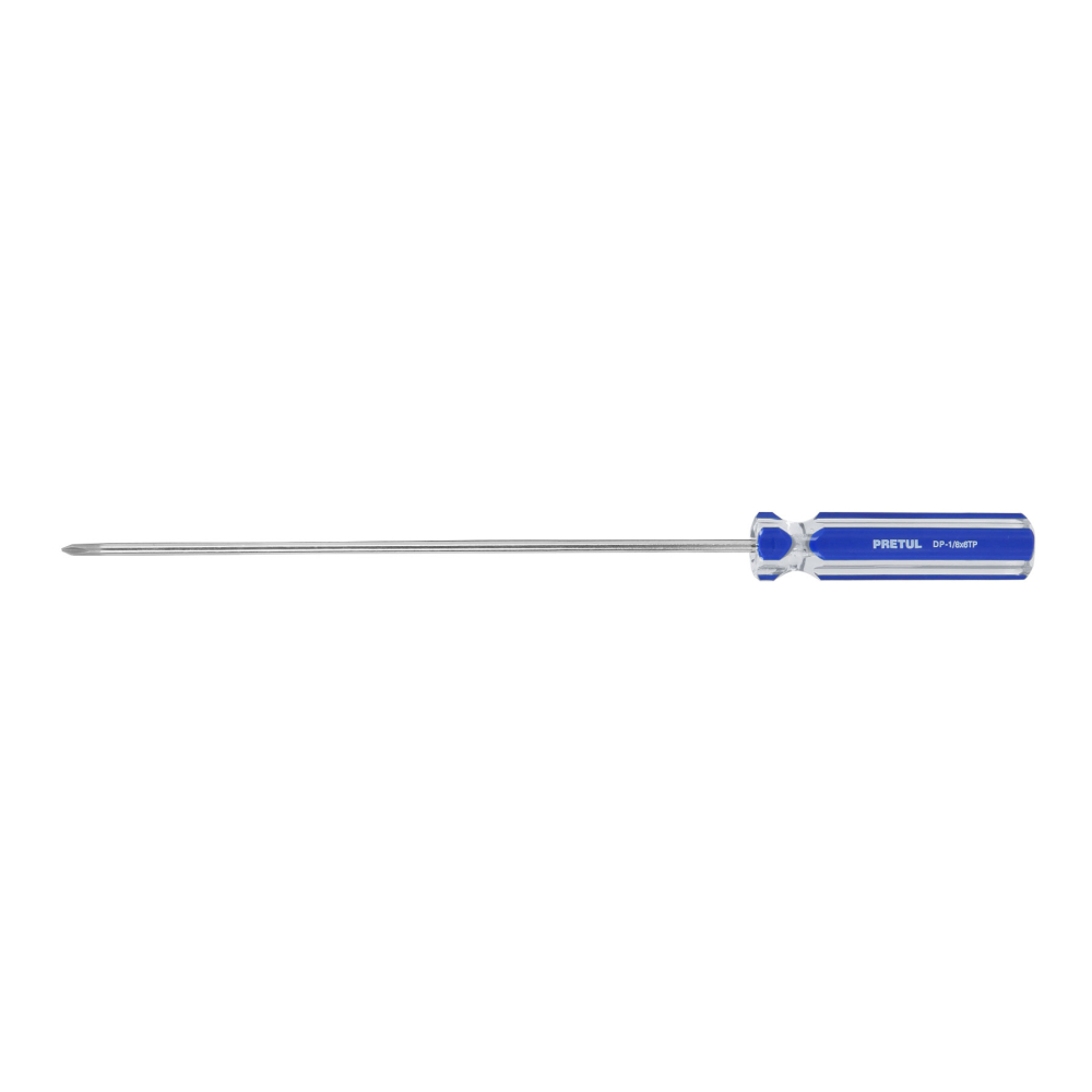 Desarmador de cruz 1/8' x 6' mango de PVC, PRETUL DP-1/8X6TP