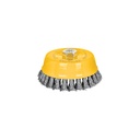 Carda copa 5' alambre trenzado fino, eje 5/8'-11, PRETUL CT-612P