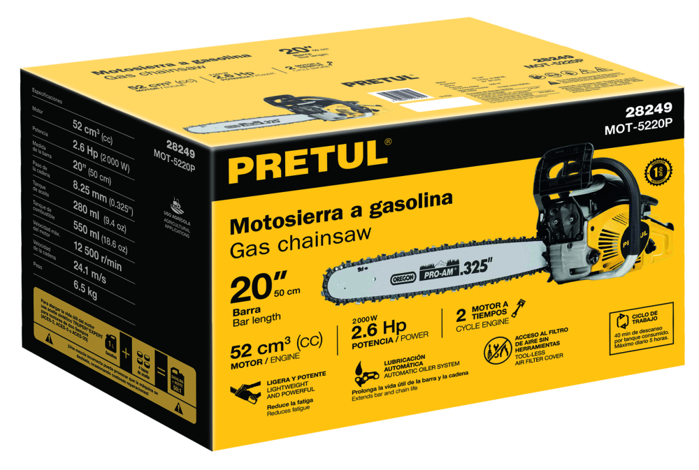 Caja de empaque de repuesto para MOT-5220P, PRETUL CJ-MOT-5220P