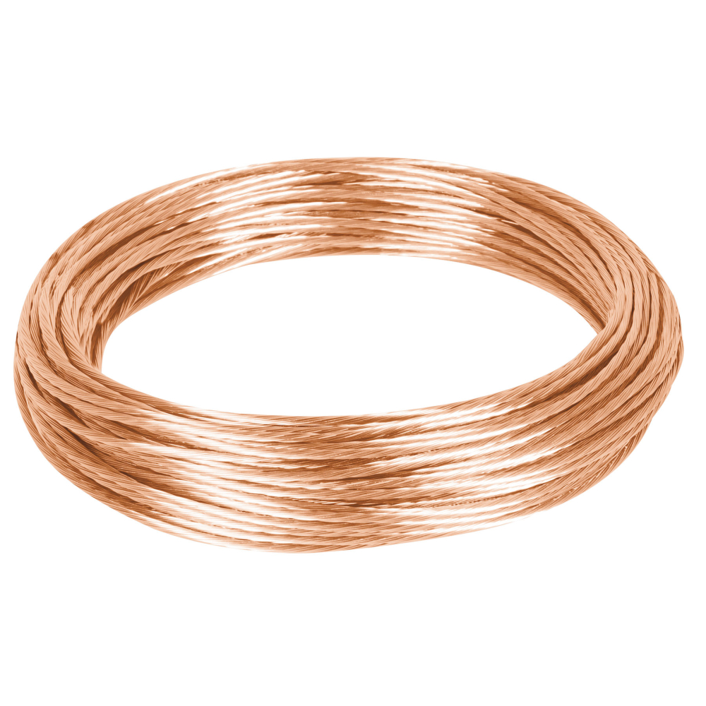 Metro de cable desnudo de cobre calibre 12 AWG, rollo 25 m CADES-12