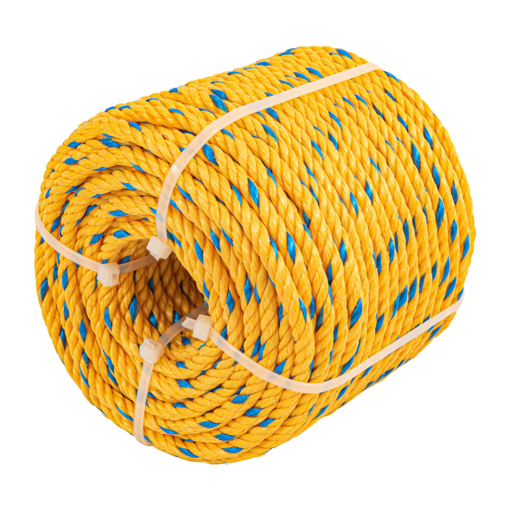 Metro de cuerda amarilla de polipropileno 6 mm, rollo 46m CUE-061M