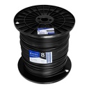 Metro de cable THHW-LS 8 AWG negro en carrete de 500 m CAB-8N-500