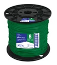 Metro de cable THHW-LS 8 AWG verde en carrete de 500 m CAB-8V-500