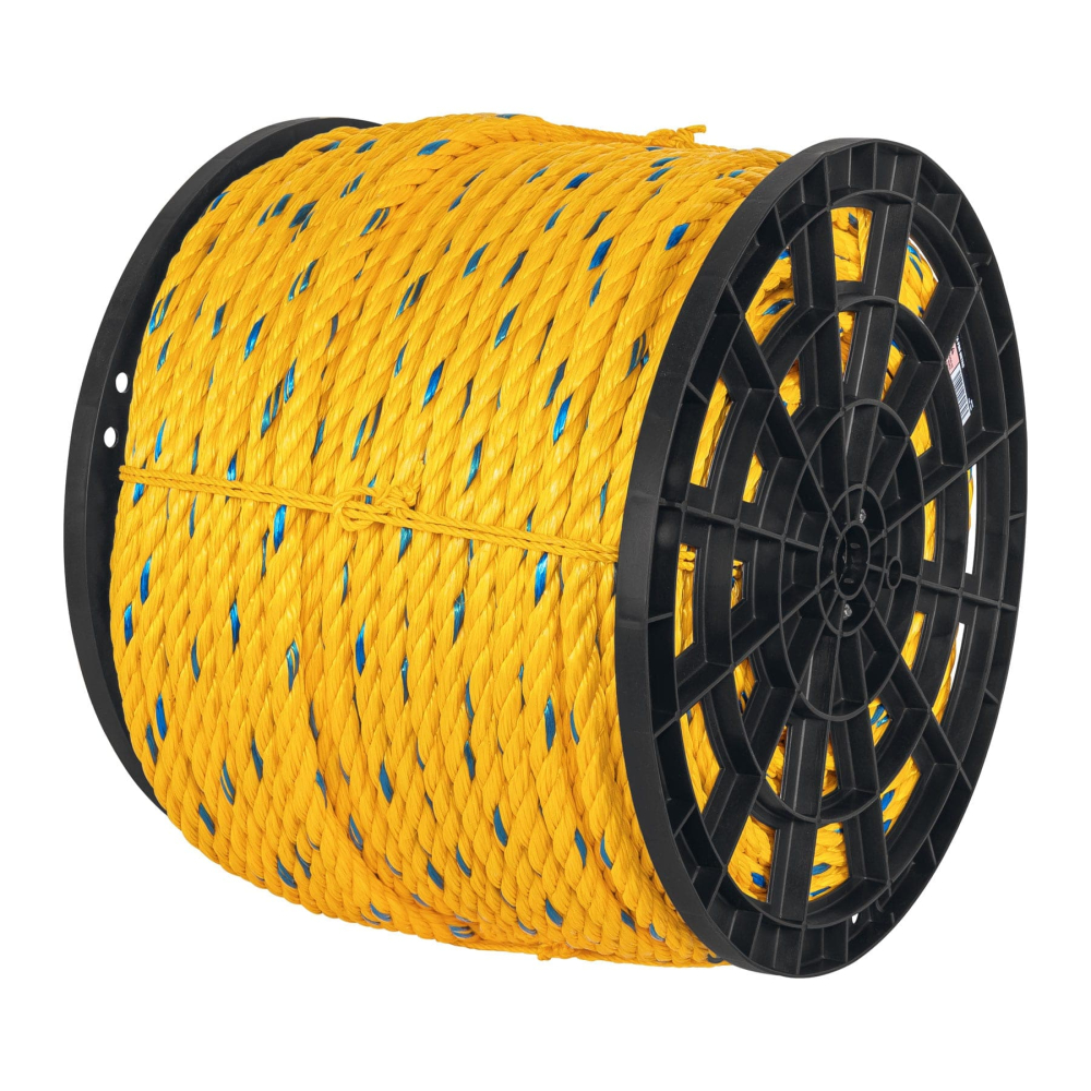 Metro de cuerda amarilla de polipropileno 19mm, carrete 208m CUE-19M
