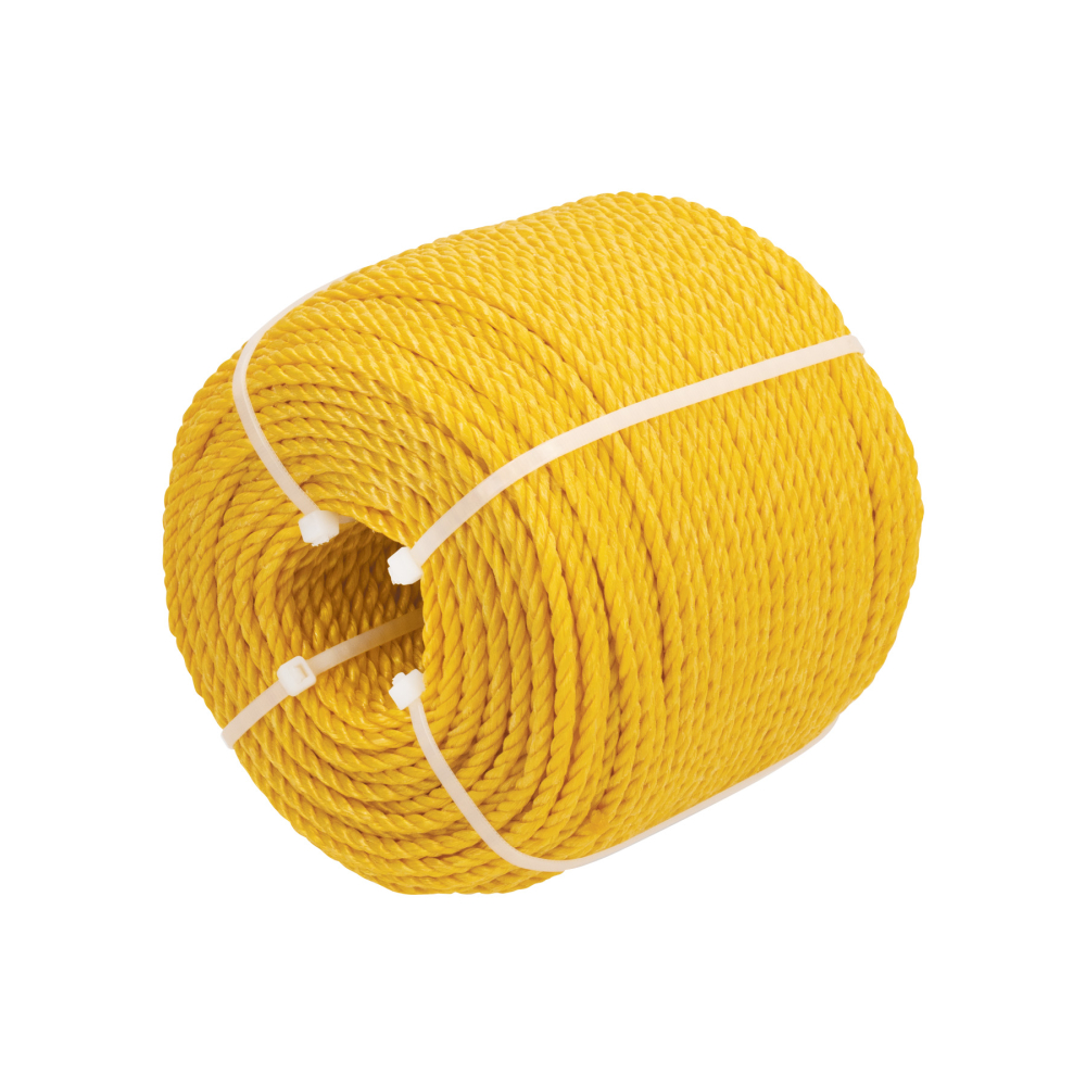 Kilo de cuerda amarilla de polipropileno 4 mm, rollo 1kg CUE-041K