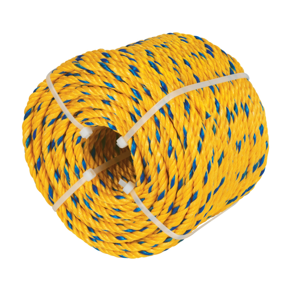 Kilo de cuerda amarilla de polipropileno 6 mm, rollo 1kg CUE-061K