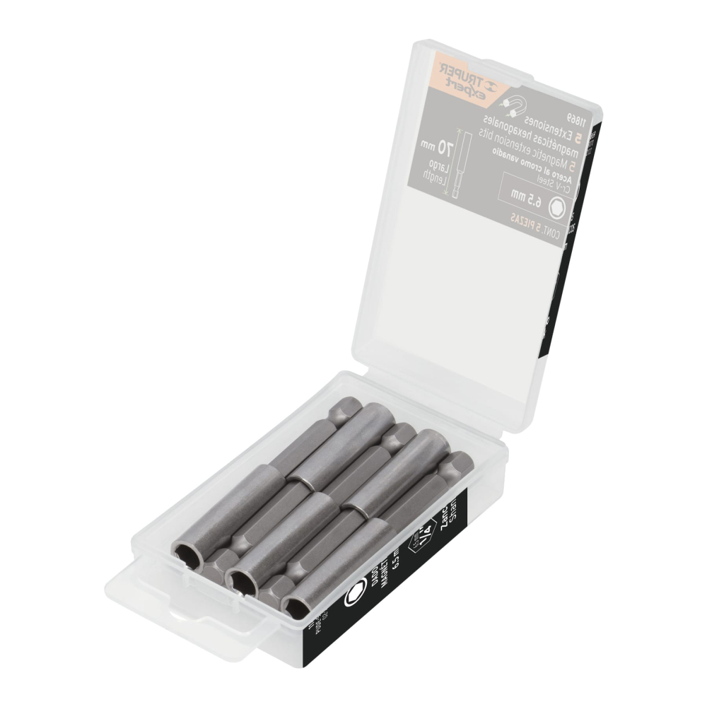 Estuche con 5 extensiones de 70 mm, magnéticas, EXPERT PUDE-9070