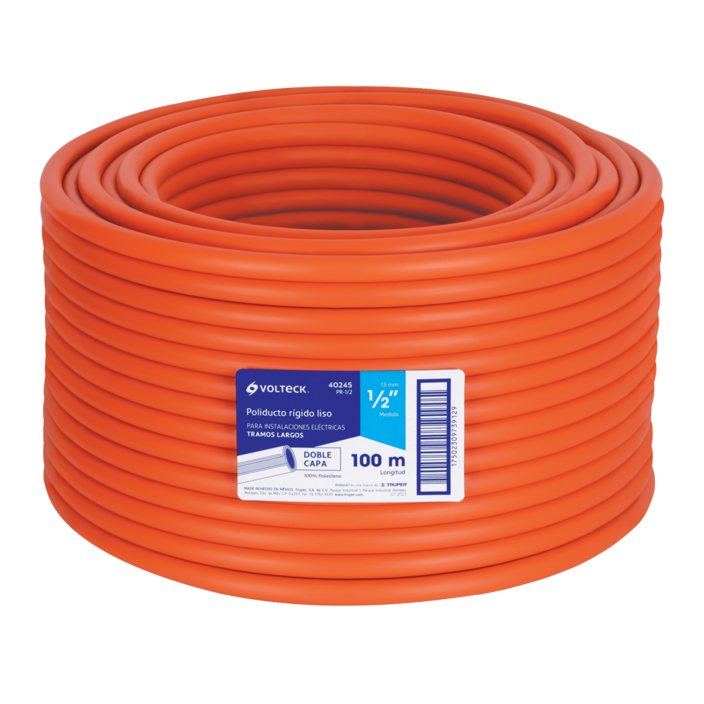 Metro de poliducto 1/2' rígido, rollo con 100 metros PR-1/2
