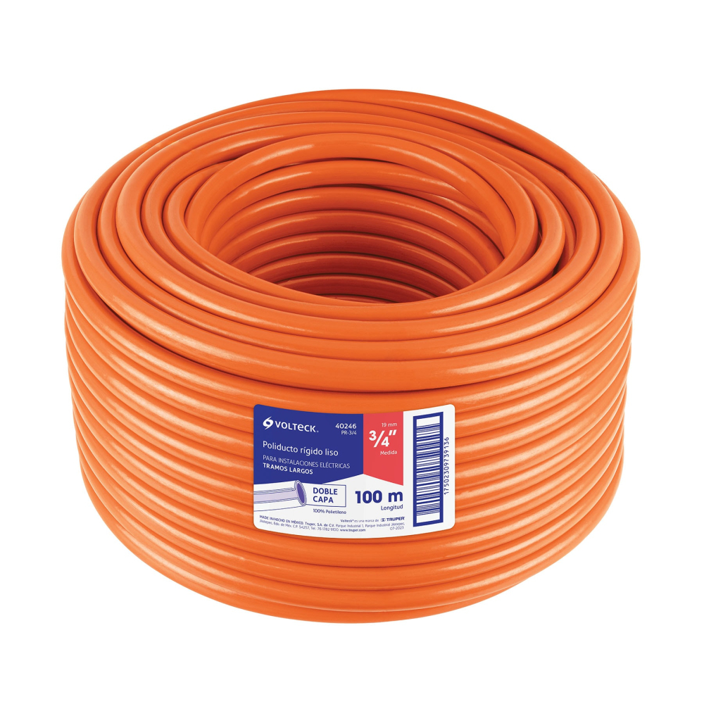 Metro de poliducto 3/4' rígido, rollo con 100 metros PR-3/4