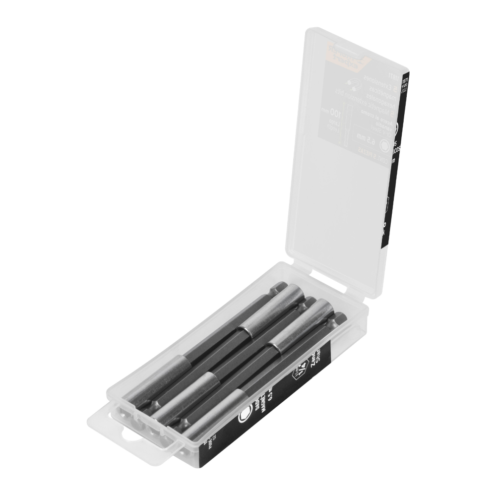 Estuche con 5 extensiones de 100 mm, magnéticas, EXPERT PUDE-9100