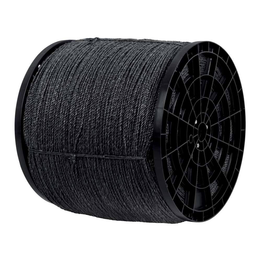 Kilo de cuerda negra de polipropileno 4 mm, carrete 20kg CUE-04NK