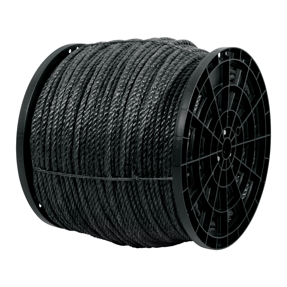 Kilo de cuerda negra de polipropileno 11 mm, carrete 20kg CUE-11NK