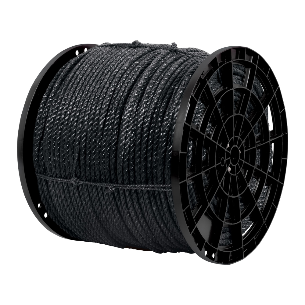 Kilo de cuerda negra de polipropileno 13 mm, carrete 30kg CUE-13NK