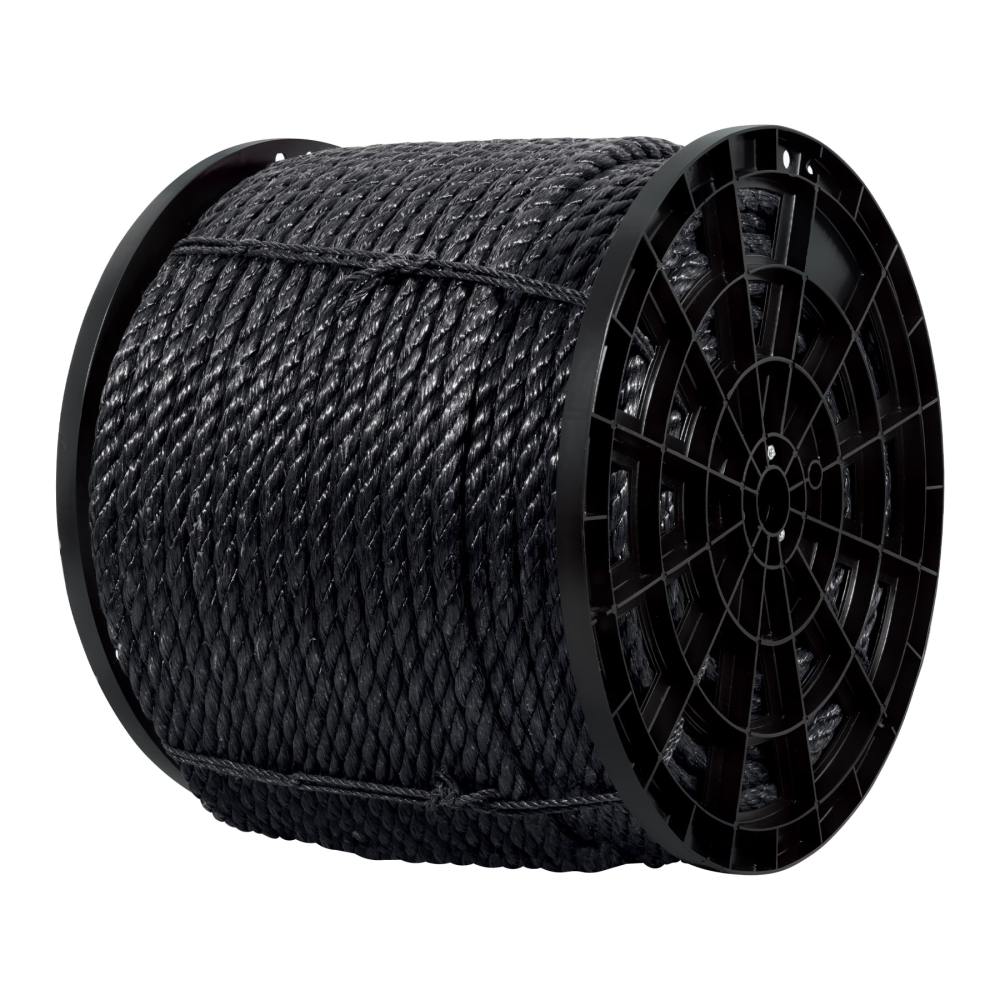 Kilo de cuerda negra de polipropileno 19 mm, carrete 30kg CUE-19NK