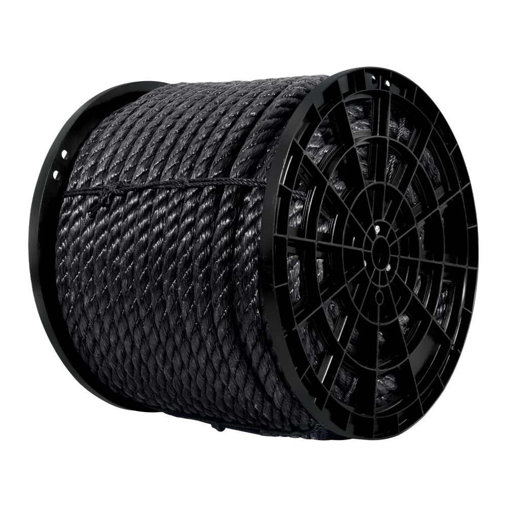 Kilo de cuerda negra de polipropileno 25 mm, carrete 30kg CUE-25NK