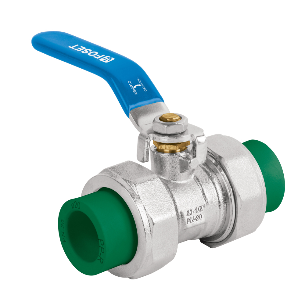 Válvula de esfera desmontable PPR, 1/2' (20mm), FOSET CV-ESD-1/2