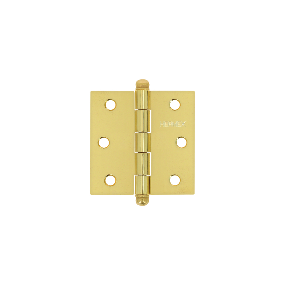Bisagra cuadrada 2-1/2', latonado, cabeza redonda, HERMEX BC-251R
