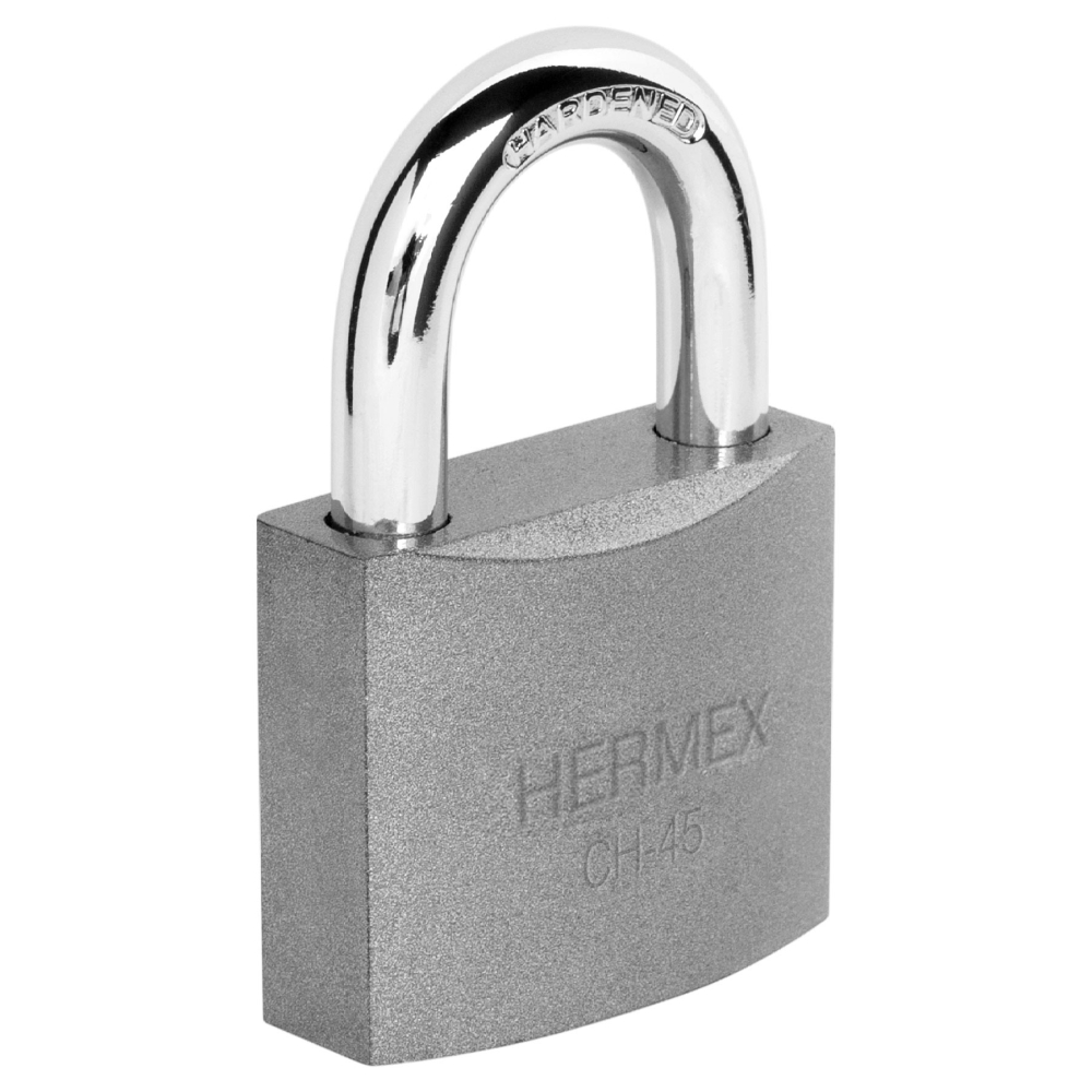 Candado de hierro 45 mm, gancho corto en caja, HERMEX CH-45