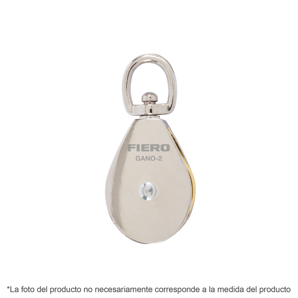 Garrucha para noria giratoria 1' sencilla niquelada, FIERO GANO-1