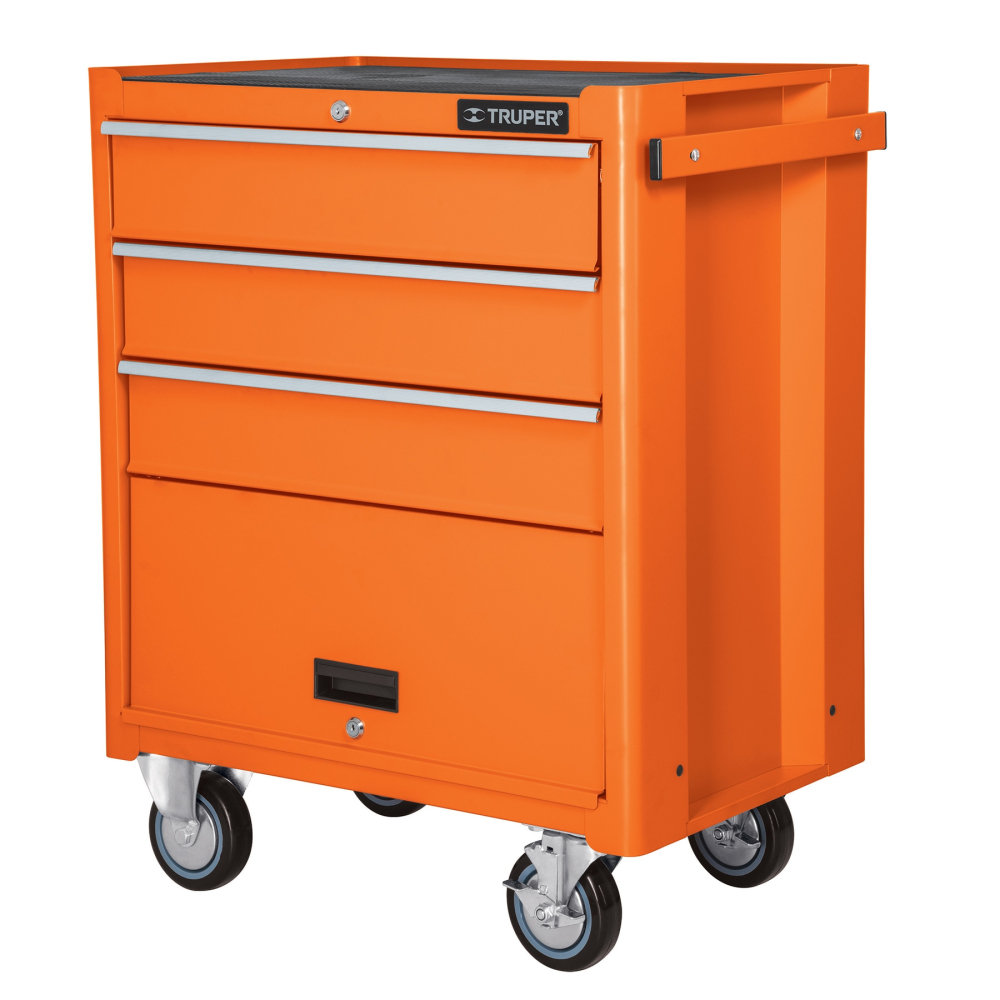 Gabinete metálico móvil, 4 cajones, capacidad 90 kg, TRUPER GAMO-4090