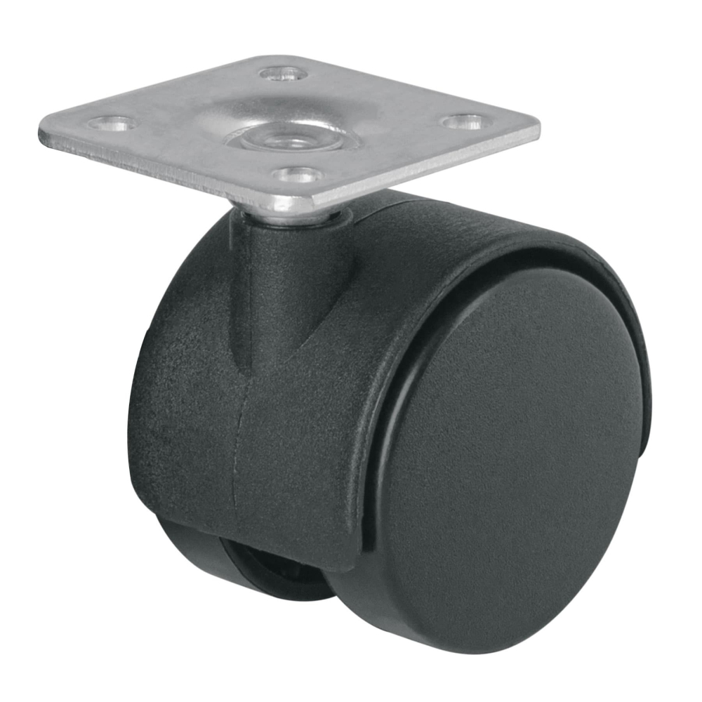 Rodaja tipo yoyo de 40 mm con placa, sin freno, FIERO ROY-40
