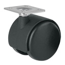 Rodaja tipo yoyo de 50 mm con placa, sin freno, FIERO ROY-50