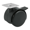 Rodaja tipo yoyo de 50 mm con placa, con freno, FIERO ROYF-50