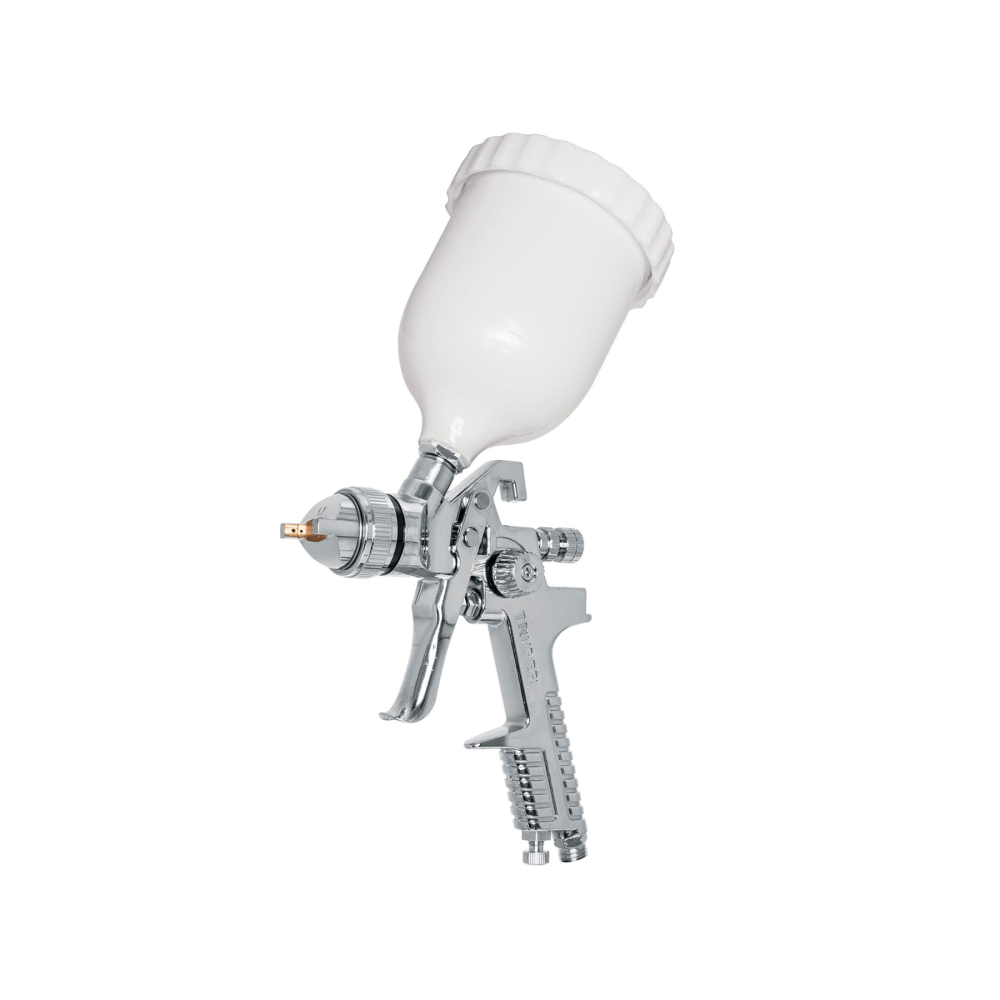 Pistola p/pintar gravedad HVLP vaso plástico, 1.7 mm, TRUPER PIPI-441
