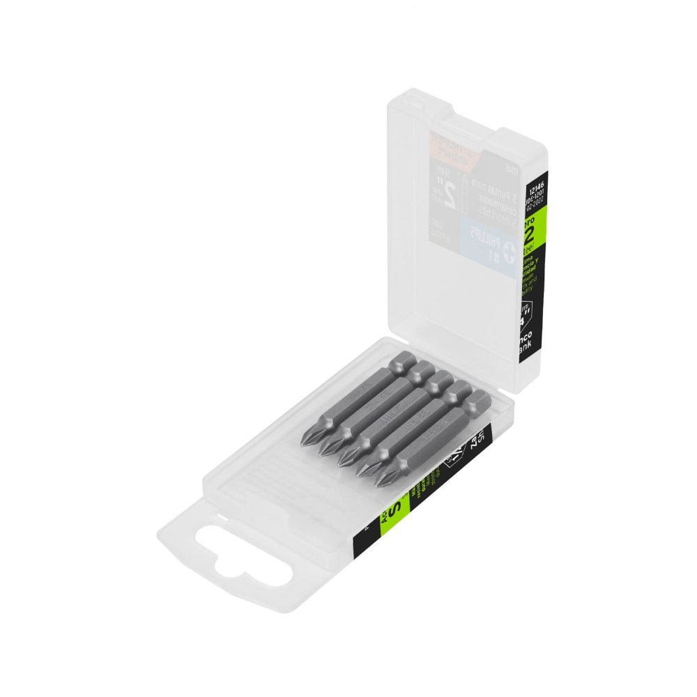 Estuche con 5 puntas de cruz PH1 largo 2', Truper Expert PUDE-1201