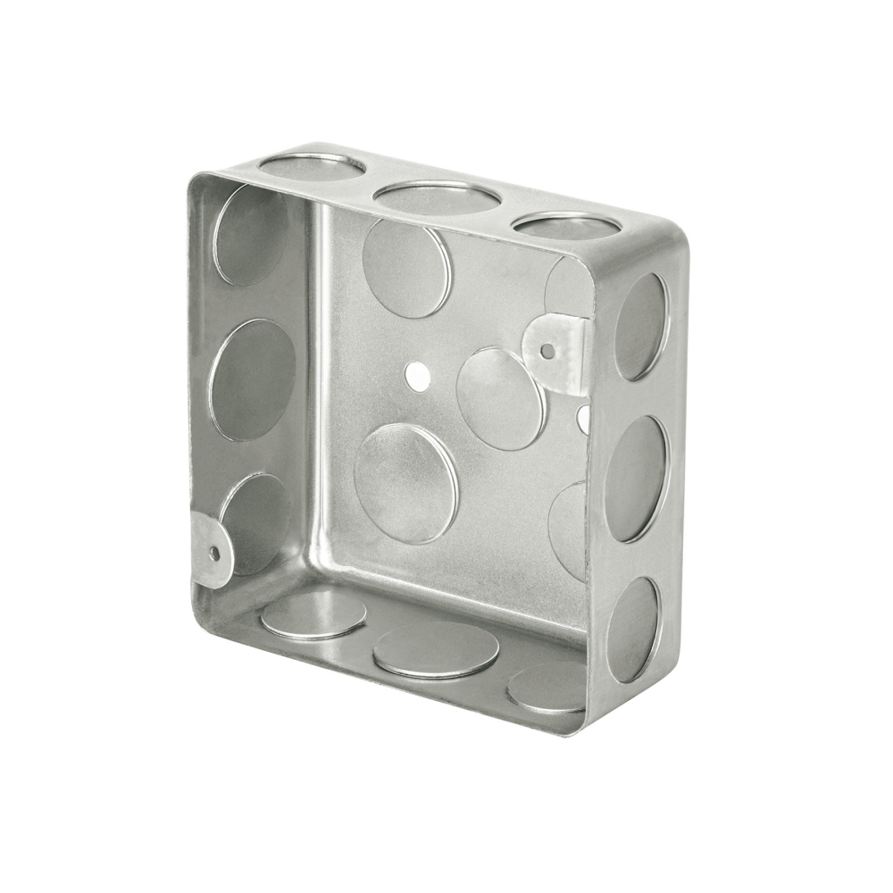 Caja de registro cuadrada 4' metálica, VOLTECK BASIC CCH-4X4E