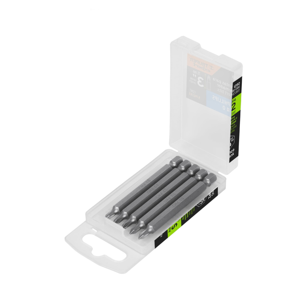 Estuche con 5 puntas de cruz PH0 largo 3', TRUPER EXPERT PUDE-1300