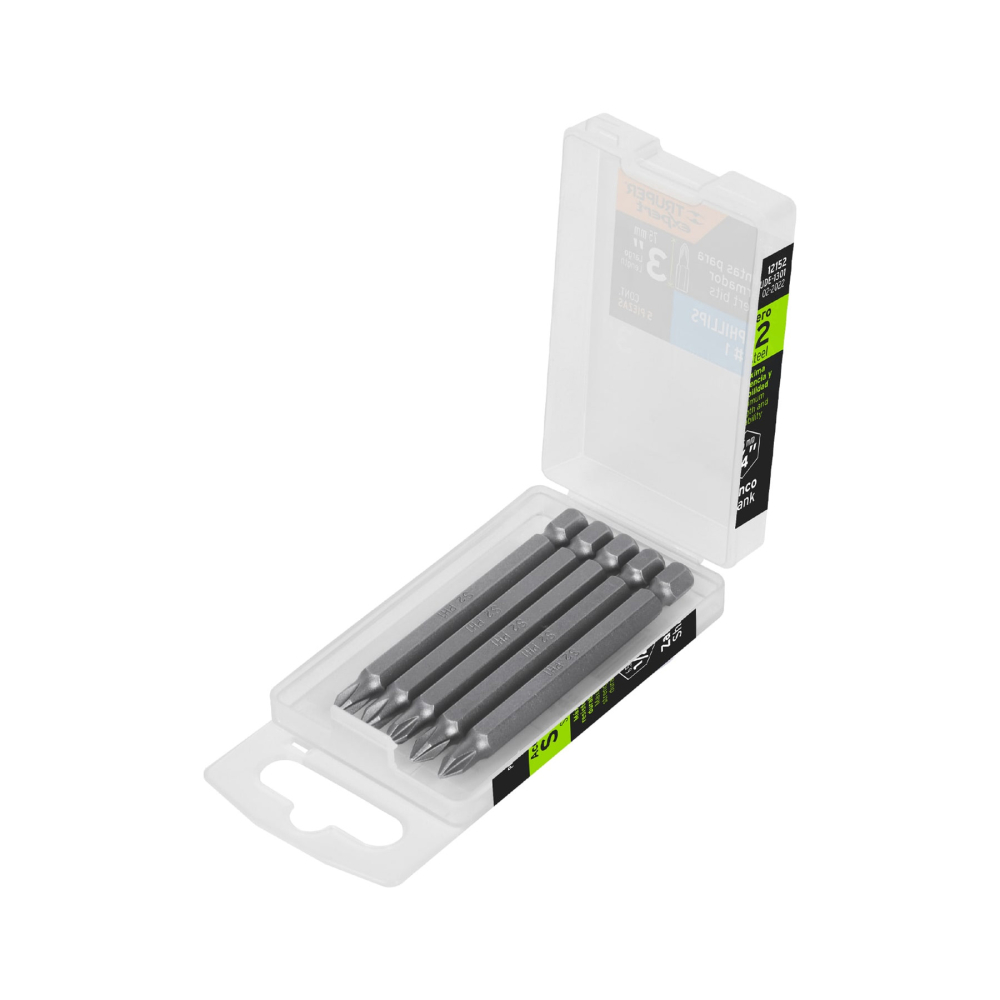 Estuche con 5 puntas de cruz PH1 largo 3', Truper Expert PUDE-1301