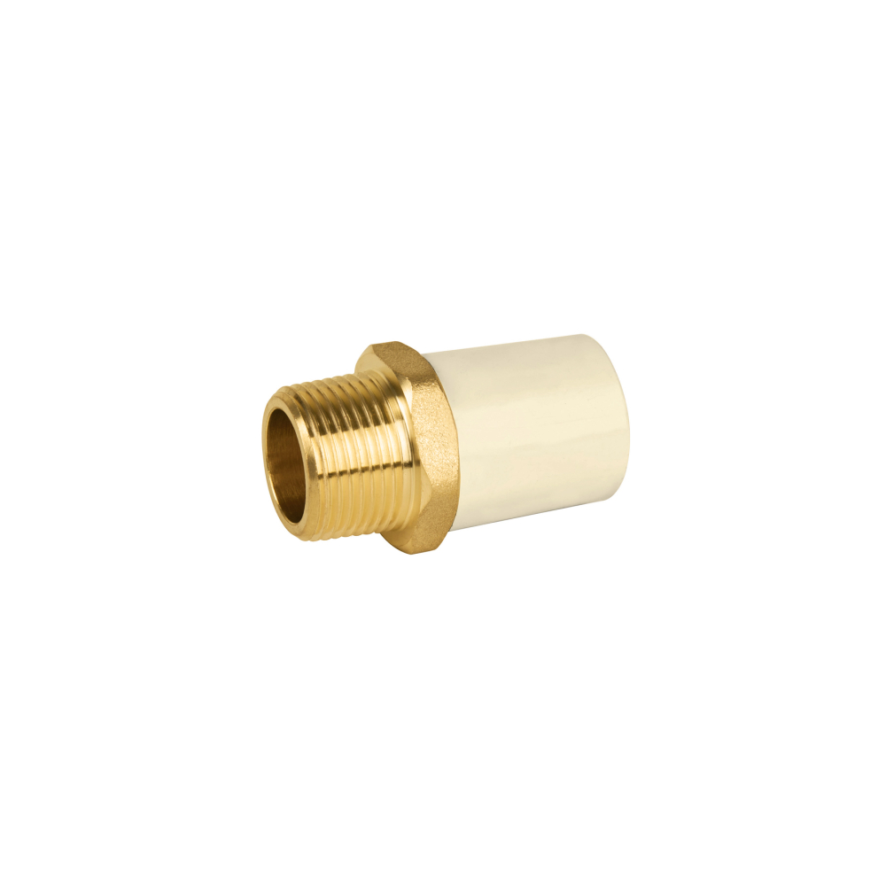 Adaptador macho de CPVC 3/4' con inserto de latón, FOSET CPVC-652