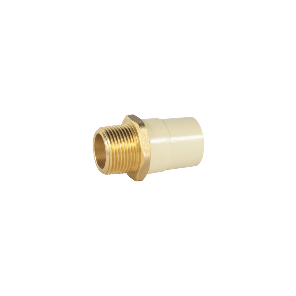 Adaptador macho de CPVC 1' con inserto de latón, FOSET CPVC-653