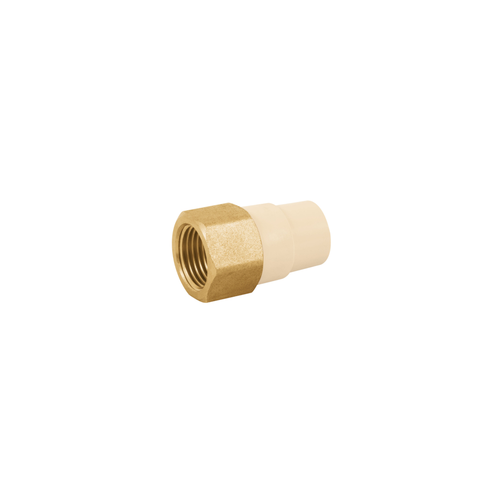 Adaptador hembra de CPVC 1/2' con inserto y tuerca de latón CPVC-641