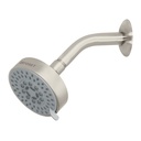 Regadera satín 4'con 5 funciones, con brazo, FOSET ELEMENT R-202N