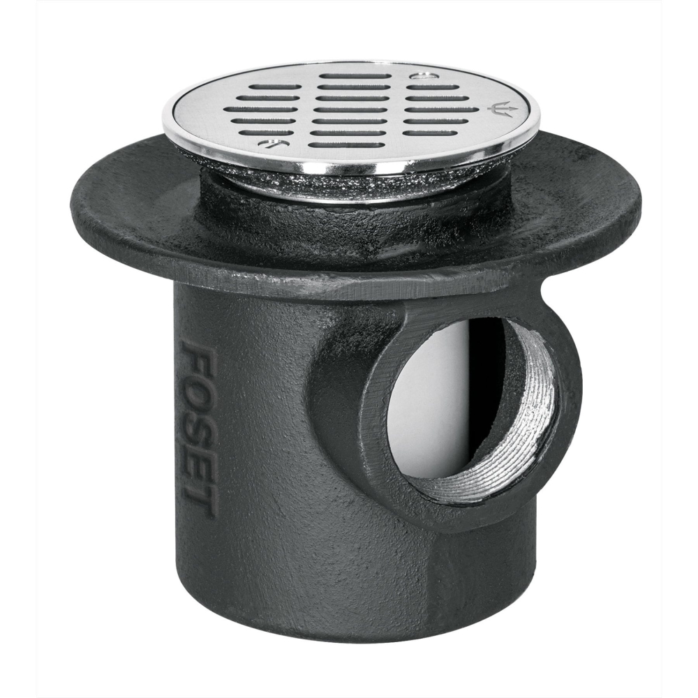 Coladera de hierro de una boca para piso, rejilla inox CO-23