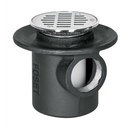 Coladera de hierro de una boca para piso, rejilla inox CO-23