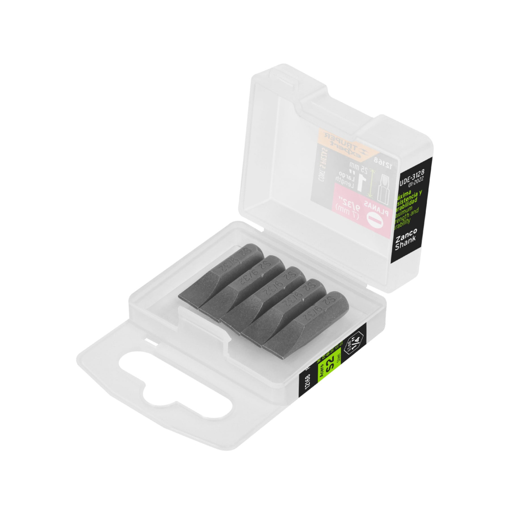 Estuche con 5 puntas planas de 9/32' largo 1', TRUPER EXPERT PUDE-3128