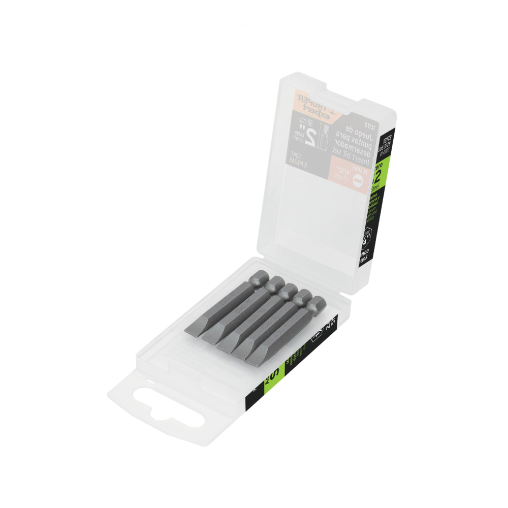 Estuche con 5 puntas planas de 9/32' largo 2', TRUPER EXPERT PUDE-3228