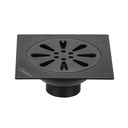 Resumidero cuadrado 4' x 4', acero inoxidable, negro, gota RS-605M