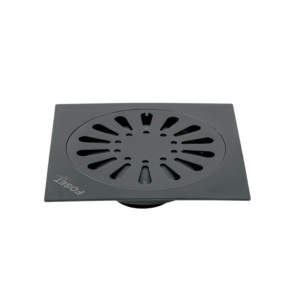 Resumidero cuadrado 6' x 6', acero inoxidable, negro, gota RS-607M