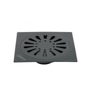 Resumidero cuadrado 6' x 6', acero inoxidable, negro, gota RS-607M