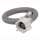 Manguera p/WC, vinilo gris, 3/8'x7/8' , 30cm, plástico/latón FWC-P30VL