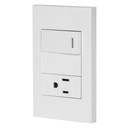 Placa armada 1 interruptor,1 contacto,1mod, Española, blanco PA-APCO1-EB