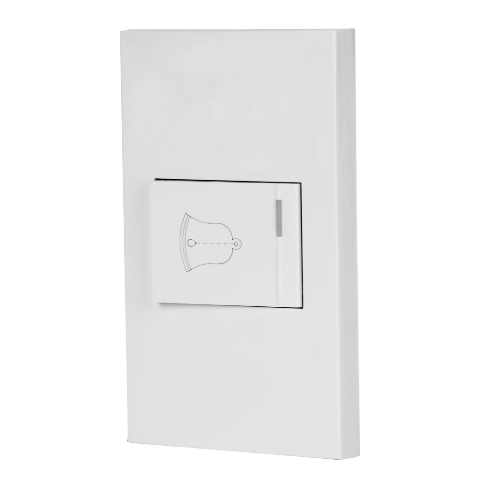 Placa armada 1 interruptor de timbre,1.5mod, Española,blanco PA-TI-EB