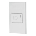 Placa armada 1 interruptor de timbre,1.5mod, Española,blanco PA-TI-EB
