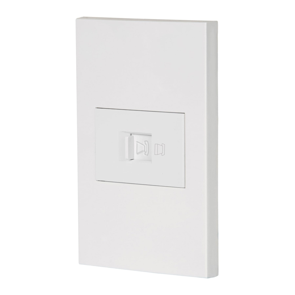 Placa armada 1 toma para teléfono, 1.5 mod, Española, blanco PA-TE-EB